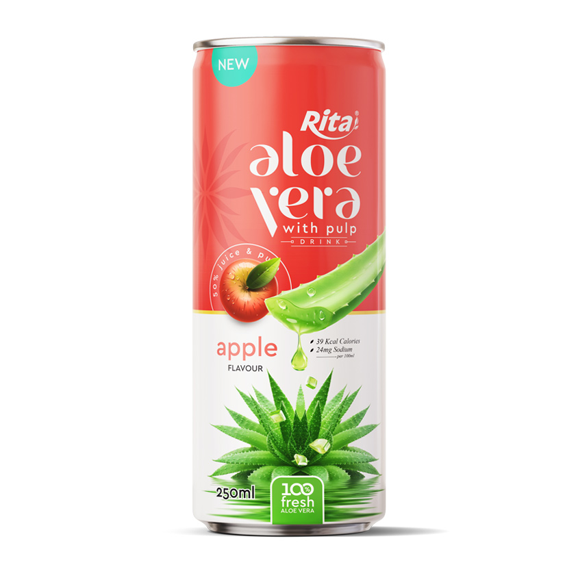 Rita Aloe Vera with Pulp Apple Flavor 250ml Can